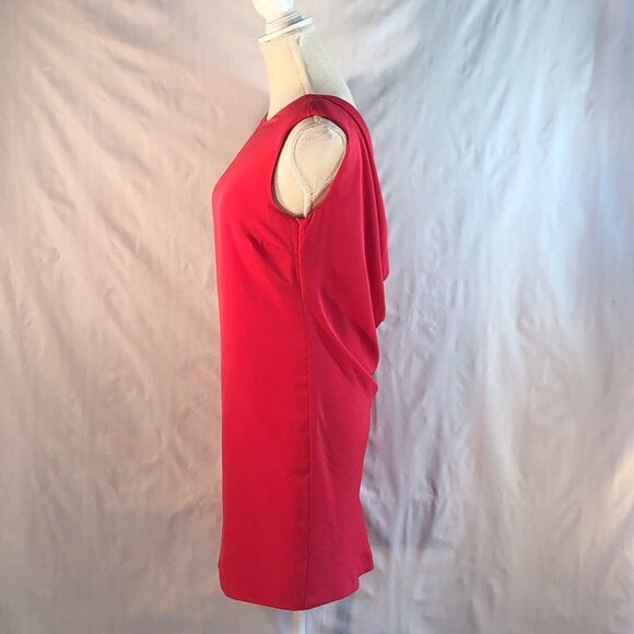 Zara Red Colored Sleeveless Sheath with Back Drape Dress XS - Picture 4 of 14
